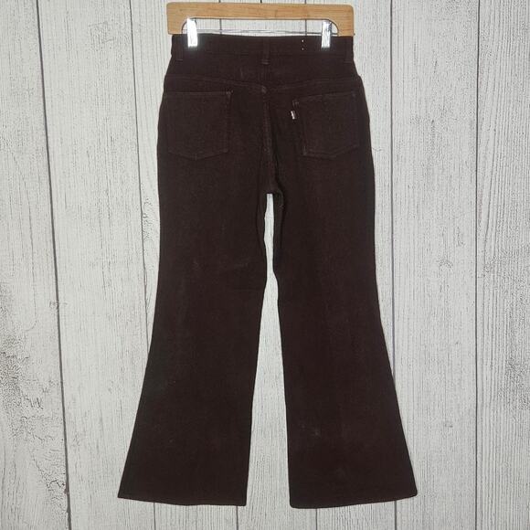 VTG 60s Levi's for Gals 542 Big E Velvety Brown Bell Bottoms, 26x27 - Picture 4 of 10
